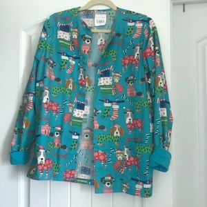 Christmas scrub jacket